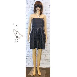 LBD!!  GRACIA, black strapless cocktail dress, size: large